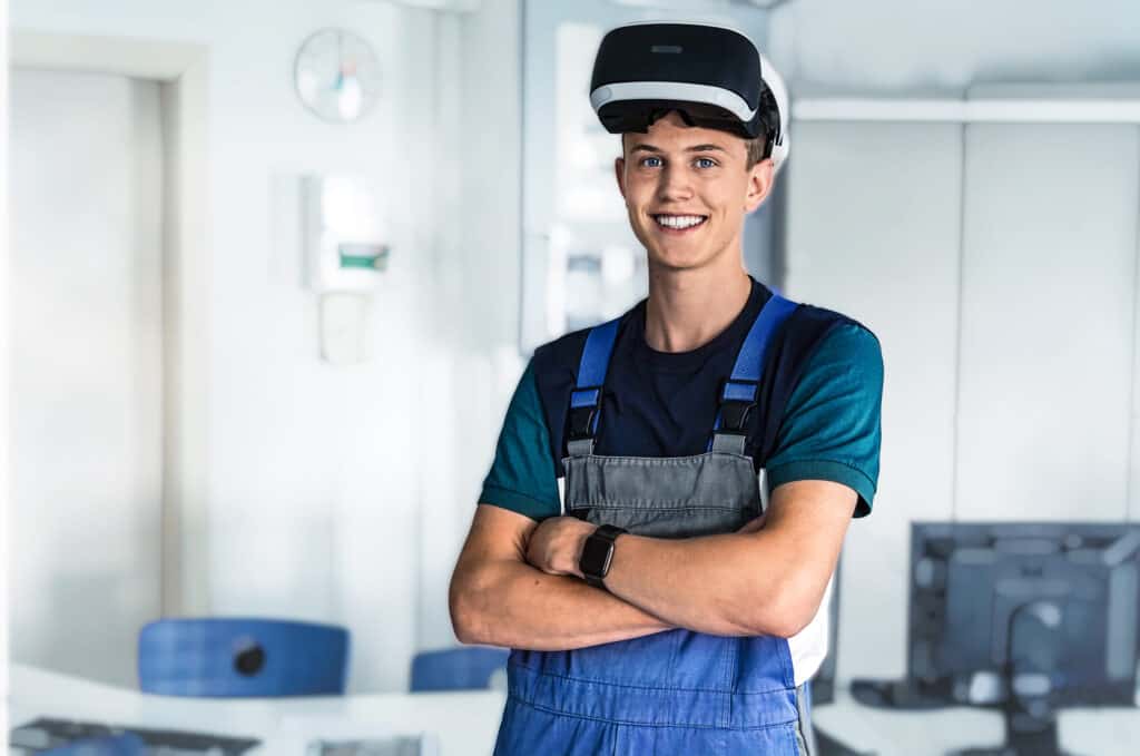 Azubi mit VR-Brille