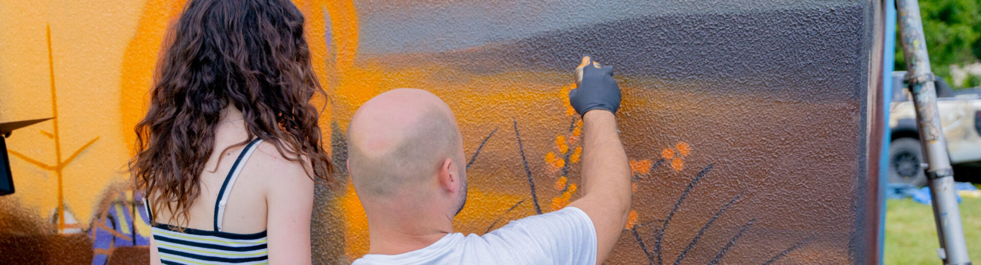 Graffiti an einer Trafostation in Hammerunterwiesenthal