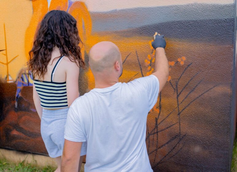 Graffiti an einer Trafostation in Hammerunterwiesenthal