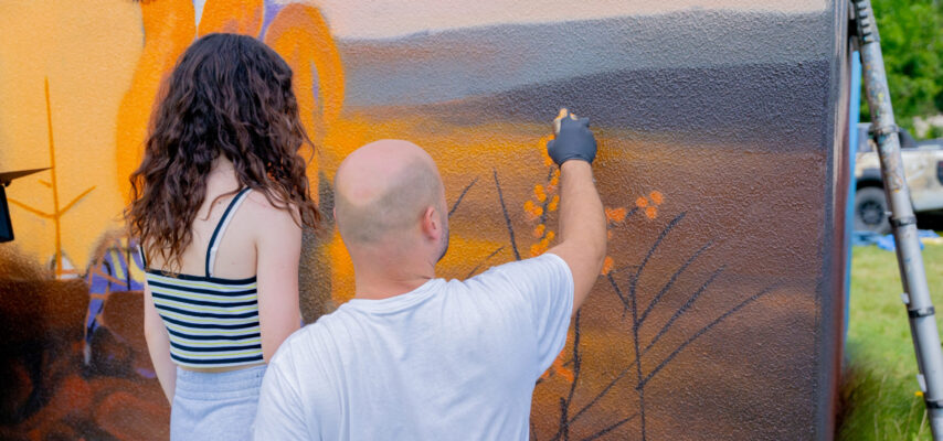 Graffiti an einer Trafostation in Hammerunterwiesenthal