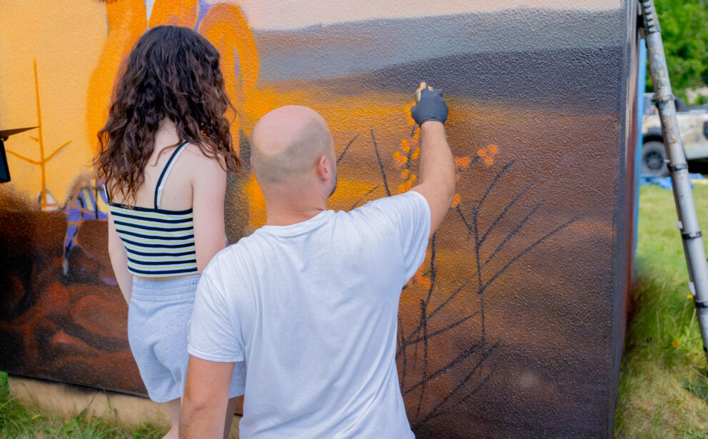 Graffiti an einer Trafostation in Hammerunterwiesenthal