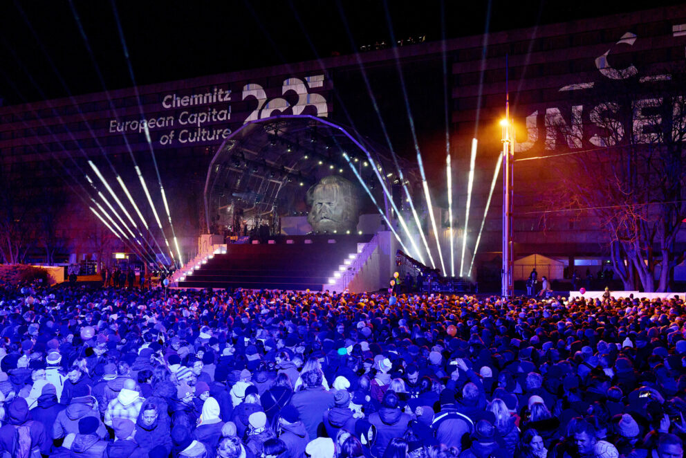Eröffnungsfeier Kulturhauptstadt Chemnitz 2025, Lasershow