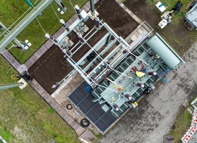 Trafowechsel im Umspannwerk Finsterwalde