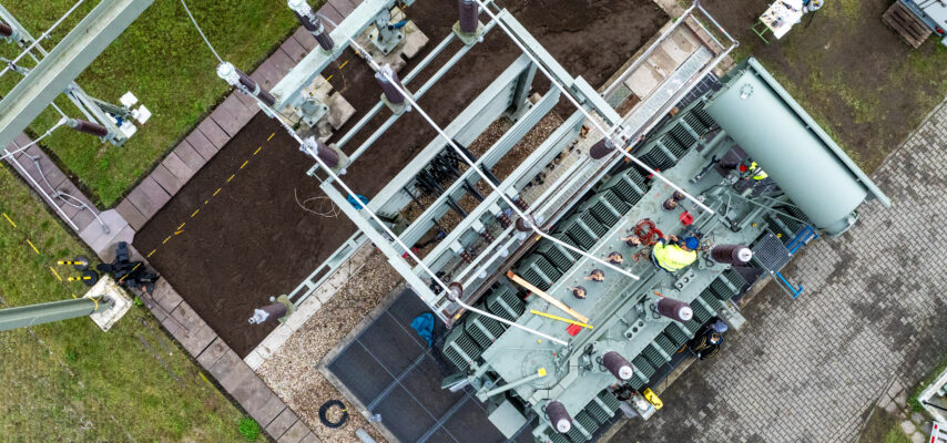 Trafowechsel im Umspannwerk Finsterwalde